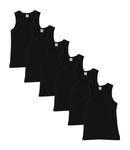 Bahob® 6 Pack Boy's Underwear Vests Soft Cotton Tank Tops Kids Sleeveless Vests Undershirts Cotton 3-14 Years (Black, 9-10 Years)