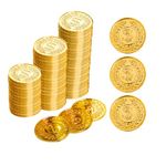 Vonokee 120 Pieces Plastic Gold Coins, Pirate Coins Bulks for Halloween,St.Patrick's Day Treasure Hunts, Chests, Cauldrons Decorations & Party Favors