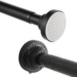 WEIXINHAI Shower Curtain Pole 100-185cm/3.3-6.1ft Extendable Shower Curtain Rod Non-Slip Black shower Curtain Poles No Drilling Shower Curtain Rail Non-Rust for Bathroom, Kitchen and Door