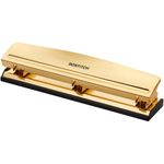 Bostitch 3 Hole Punch, 12 Sheet Capacity, Metal, Gold Chrome