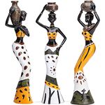 Xtore Beautiful Finish Uniquely Hand Crafted Home Action Dcor African Tribal Women Art Piece-(Set of 3,Multicolour),Resin