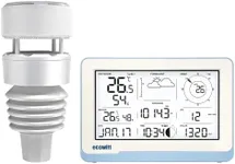 ECOWITT Wi-Fi Weather Station Kit WS3801, Includes WS90 Outdoor Sensor Array and WS3800 7.5'' Large LCD Display Console, Supports IoT, 915 MHz