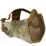 Aoutacc Airsoft Mesh Mask, Half Face Mesh Masks with Ear Protection for CS/Hunting/Paintball/Shooting