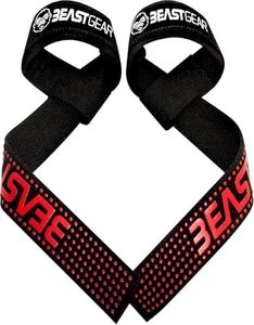 Beast Gear Weight lifting Straps - Lifting Straps for Weightlifting, Wrist Weight Straps for Men, Women, Padded Neoprene Deadlift Straps with Advanced Gel Flex Grips, Non Slip for Bodybuilding