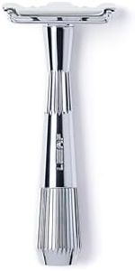 Leaf Shave | Thorn Razor, Chrome - All-Metal, Eco-Friendly Shaver for Men & Women; Includes 5 Stainless Steel Single-Edge Blades; Recommended for Face Shaving Coarser Hair