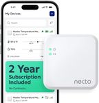 Necto Cellular Temperature Monitor - Remote Power Failure Alarm & Humidity Sensor with Unlimited Alerts. Temp Monitoring System for RV Pet Safety, Vacation Home, Server Room. No Fees or WiFi Required