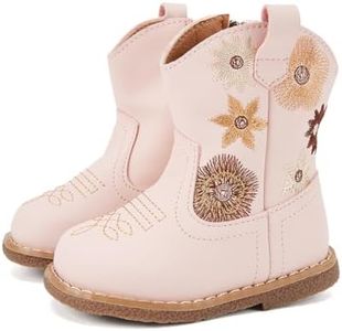 BMCiTYBM Toddler Cowboy Cowgirl Boots Western Shoes Pink 8 Toddler