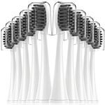 Compatible with Burst Adults Electric Toothbrush Replacement Heads with Dust Cover Caps, Perfect Fit with BURST Sonic Toothbrush Charcoal Soft Bristles,10 Pack, White