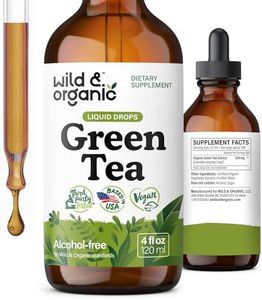 Wild & Organic Green Tea Extract Liquid Drops - Antioxidant-Rich Green Tea Supplement - 2-Month Supply - Vegan, Sugar & Alcohol-Free Camellia Sinensis Tincture - 4 fl oz