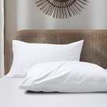 Zaizaihome Cotton Pillow Cases Standard Size Set of 2, 800 Thread Count 100% Egyptian Cotton Sateen Weave Pillowcases, Natural Soft & Breathable Pillow Covers with Envelope Closure (White 2Pcs)