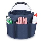 Opopark Bucket Tool Bag, 17 liters Bucket Tool Organizer Bag, Collapsible Garden Small Tools Bag, Portable Multi Cleaning Organiser Caddy, Multi pocket Craft Caddy Universal (Navy Blue)