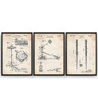 Magic Posters Drummer Patent Prints - Set Of 3 - Vintage Poster Wall Art Drum Posters Gifts For Men Women Drumming Music Room Blueprint Decor - Frame Not Included