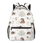 Nature Lovely Hedgehog Lovers Print Backpack For School Lightweight Casual Daypack Travel Laptop Backpack Gifts For Men Women