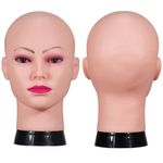 Professional Cosmetology Bald Mannequin Head for Making up,Making Wigs, Wigs,Glasses with Free Table Clamp (12-A)