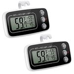 ORIA Digital Refrigerator Thermometer, Mini Freezer Fridge Thermometer,Fridge Thermometer with Max and Min Record, for Kitchen, Home, Restaurants, Bars - 2 Pack, Black