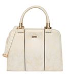 ADISA two tone handbag shoulder bag for women and girls with sling belt (Off White)