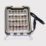 Fly Fishing Flies, Fly Assortment,24pcs Adams Dry Fly Pattern for Trout/Bass Dry/Wet Flies with Waterproof Box Hook Size 12# 14# 16# 18#