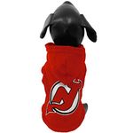 All Star Dogs New Jersey Devils Cotton Lycra Hooded Dog Shirt, MED, Team Colors