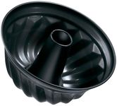 Zenker Fluted Cake Tin 25cmØ, Ring Cake Mould, Round Cakes, with Non-Stick Coating, Black Metallic