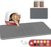 Cat Litter Mat - 30'' x 24'' Large Litter Trapping Mat, Easy to Clean Litter Box Mat, Waterproof, Urine-Proof, Non-Slip, Cat Toilet Training Systems Accessories, Grey