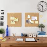 Cork Pin-Up Board 12"x12" - 1/2" Thick Square Bulletin Boards Cork Tiles with Free 25 Push Pins Mini Wall, Self-Adhesive Corkboards for Wall (Pack of 8)