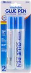 BAZIC Products Washable Glue Pen 1.7 Oz. (50 mL), Liquid Clear Glues Bond Adhesive for Art Crafts Project at School Home Office (2/Pack), 1-Pack