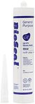 Clear BioSeal 100% Silicone Sealant Caulk General Purpose, Waterproof and No Odor 10.1 Ounce Cartridge, Clear Single Tube