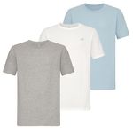 New Balance Men's Cotton Performance Crew Neck T-Shirt (3 Pack), Light Heather Grey/White/Light Chrome, Small