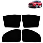KINGSWAY Car Sun Shade Curtains Only Compatible with Nissan Magnite (2020 Onwards) | Z-Black Fix-Type (Non-Magnetic) | UV & Heat Protection | Pack of 4 Pcs