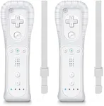 MOLICUI Wii Remote Controller,Wii Controller 2 Pack With Wrist Strap and Silicone Case,White