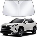 Front Windshield Sun Shade Car Window Sunshade Custom Fit Compatible with Toyota RAV4 SUV Crossover LE XLE Premium XLE Adventure Hybrid Prime 2024 2023 2022 2021 2020 2019 Sun Cover Visor