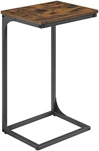 VASAGLE C-Shaped End Table, Side Table for Sofa, Couch Table with Metal Frame, Small TV Tray Table for Living Room, Bedroom, Rustic Brown and Black