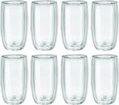 ZWILLING J.A. HENCKELS 39500-121 Sorrento Double Wall Glass Lattte/Juice Glass - 355 ml - 8 for The Price of 6