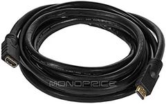 Monoprice 103343 Commercial Series Premium 10ft 24AWG CL2 High Speed HDMI Cable Male to Female Extension - Black, 37