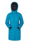 Mountain Warehouse Florence Womens Winter Long Padded Jacket - Water Resistant Rain Coat, Lightweight Ladies Jacket, Warm, 30C Heat Rating - for Outdoors, Walking Teal Women's Size 12