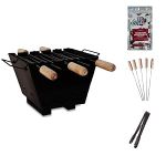 Amazon Brand - Umi Firegrill Tabletop Barbeque Grill for Home & Outdoor | Portable, Easy to Assemble, Efficient Heat & Smoke Circulation of 5 Wooden Skewers & 1 Tong