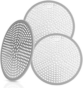 3 Piezas Atrapa Pelos Ducha, Tapa Desague Plato Ducha 118 mm, Filtro Desague Ducha, Recoge Pelos Ducha, Filtro Ducha Pelos, Atrapa Pelos para Ducha, con Borde de Silicona, para Cocina, Baño Ducha