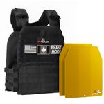 Amstaff Tactical Weighted Vest with Plates - Adjustable Weight Vests for Men & Women - Versatile Wearable Weighted Vest for Fitness Workouts, Strength and Endurance Training, Running, Crossfit (Black, 10 LB)