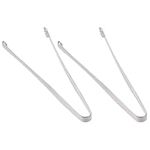 couponhub 2 Pcs Serving Tongs, Multi-purpose 201 Stainless Steel Material with Teeth Make Grabbing Ice Easy Tongs for Ice Block, Sugar, Charcuterie, Dessert, Tea Parties, Bar, Cafe(Silver)