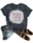 MOUSYA Girls Trip Shirt Women Besties Trip Cheaper Than Therapy Shirt Girls Cruise Shirt Casual Vacation Travel Tee Tops, Grey, Small