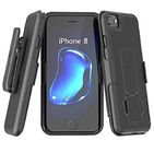 Encased iPhone SE (2020/2022) /iPhone 8 Belt Clip Case Slim Fit Holster Shell Combo (w/Rubberized Grip Finish) Black