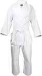 Fuji Lightweight Karate Gi - 8oz Cotton Polyester Uniform w/Free White Belt (White, 00)