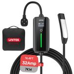 Unitek Portable Tesla Wall Charger -Level 1&2 EV Charger for All Tesla, 32Amp 7KW 240V Mobile Charger Connector for Tesla, EV Charging Station for Tesla, Tesla Home Charger for ModelY/3/S/X