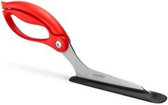 Dreamfarm Scizza | Non-Stick Pizza Scissors with Protective Server | Stainless Steel | All-In-One Pizza Slicer | Easy-To-Use & Easy-To-Clean Pizza Cutters | Red