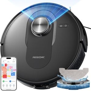 Proscenic Q8 Robot Aspirateur Laveur, 6000Pa 200Mins Aspirateur Robot Navigation Lidar,Multi-étage Cartographie,Mince,Silencieux,pour Poils Animaux Tapis Sols Durs,Connecté App Alexa Siri IFTTT