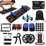 Push Up Board Exercise Equipment by Miliorari - At Home Workout Equipment - Includes Resistance Bands Set, Ab Roller Wheel, Pilates Bar - Full Body Workout for Men & Women, Gift for Boyfriend