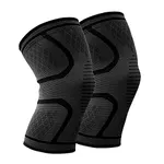 BESKEY Knee Support (Pair) Anti Slip Knee Brace Elastic Breathable Knee Compression Sleeve Help Joint Pain Relief for Arthritic Sufferer and Recovery from Injuries Fit for Sports (XL, Black)