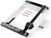 Carl, Professional Rotary Paper Trimmer 15-inch, 15 Sheet Cutting Capacity, Black and Silver