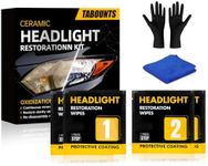 TABOUNTS Headlight Restoration Kit,Headlight Restoration Wipes - 3-Step Cleaning System, Removes Yellowing & Oxidation, Restores Clarity, Long-Lasting UV Protection for Safer Night Driving (2)