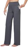 Willit Women's Yoga Pants Wide Leg Pants Stretch Dress Pants Work Casual Pants with Pockets High Waist 32" Gray XXL